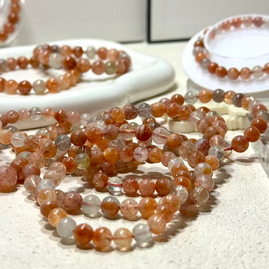 ข้อมือหินอรูชาซันสโตน รุชาซันสโตน กำไลหินอารุชาซันสโตน Arusha Sunstone หินแห่งปัญญา หินธรรมชาติ 100%