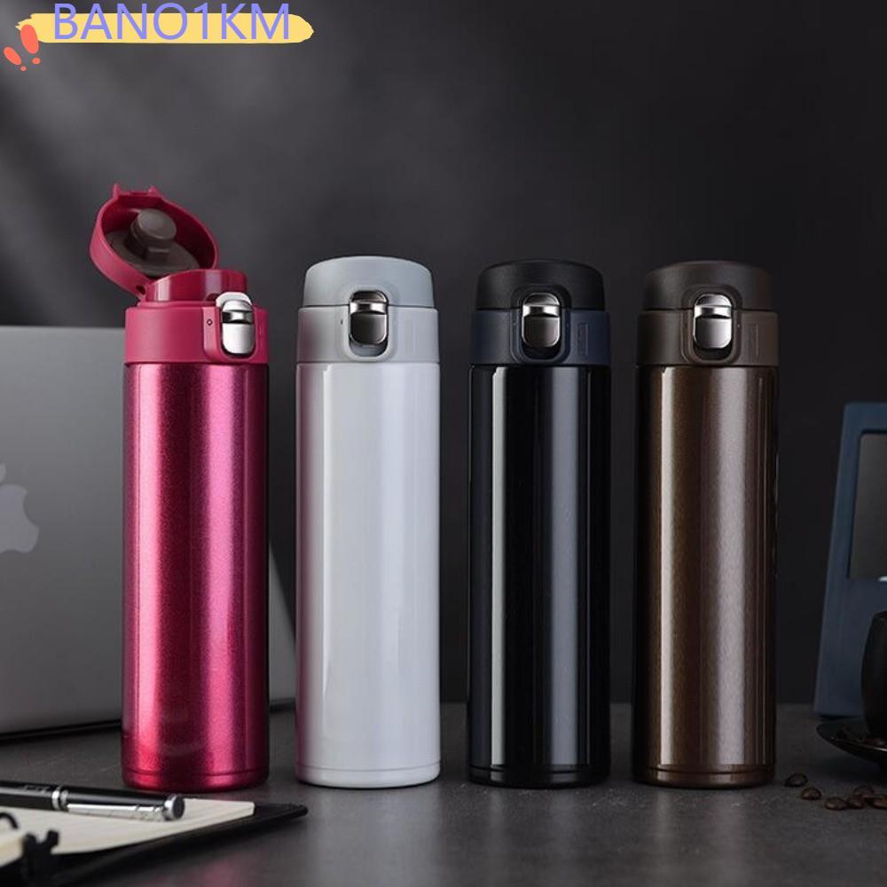 BANO1KM แก้วเก็บความร้อน, สแตนเลส 500ML ความจุกระติกน้ําสูญญากาศ, ขวดแบบพกพา Bouncing Cover ความจุขนาดใหญ่อุณหภูมิ Retention Thermo ถ้วยกาแฟและชา