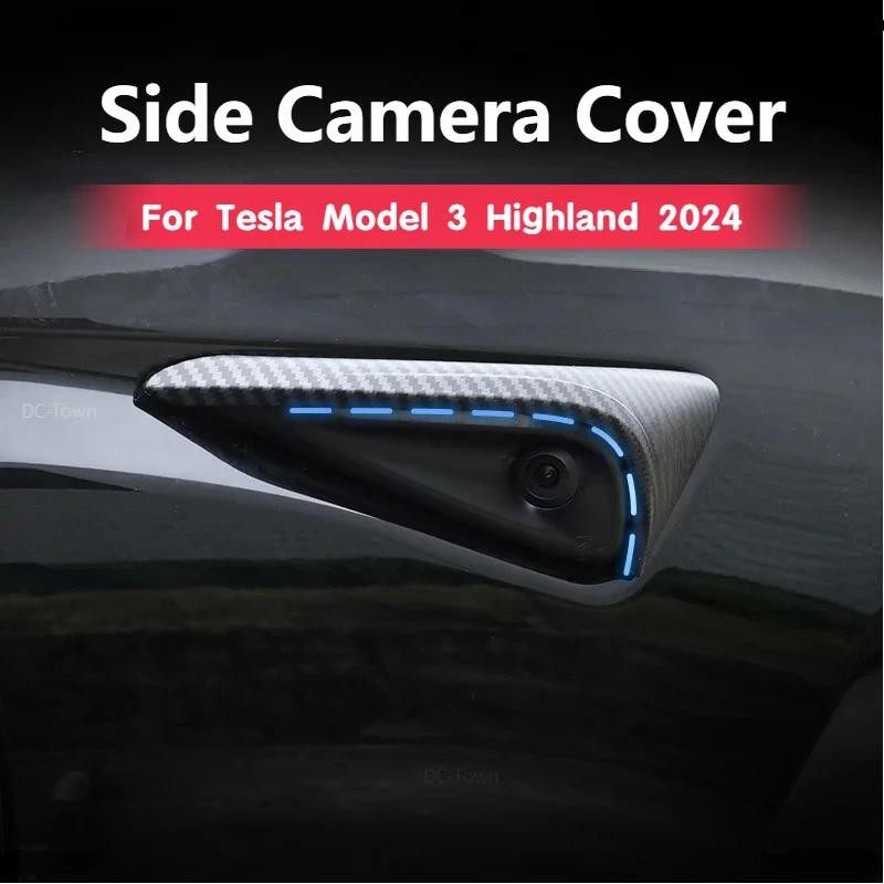 ฝาครอบกล้องด้านข้างสําหรับ Tesla รุ่น 3 Highland 2024 ABS ฝาครอบป้องกันเลนส์ HW4.0 รุ่น Y 2025 อุปกร