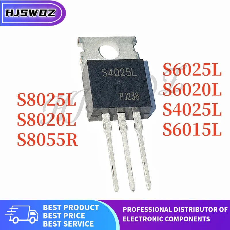 10pcs ใหม่ S8025L TO220 S8025 25A 600V SCR S8020L S8020 S8055R S8055 S6015L S6015 S6020L S6020 S6025