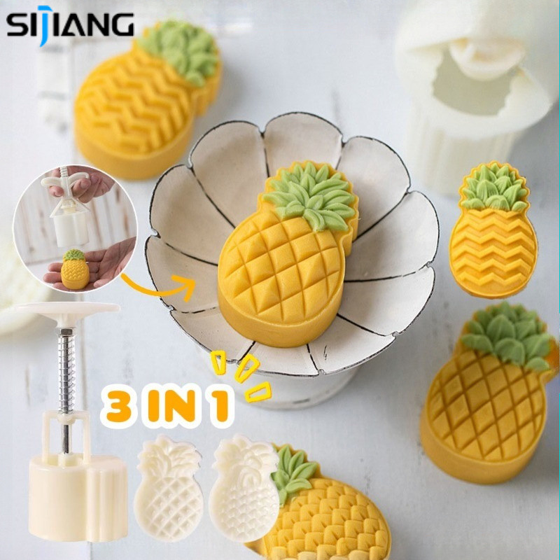 XIJIANG 3 in 1 Mooncake แม่พิมพ์สับปะรดเค้กสับปะรด Pastry แม่พิมพ์ไต้หวัน Nastar สับปะรด Mooncake แม