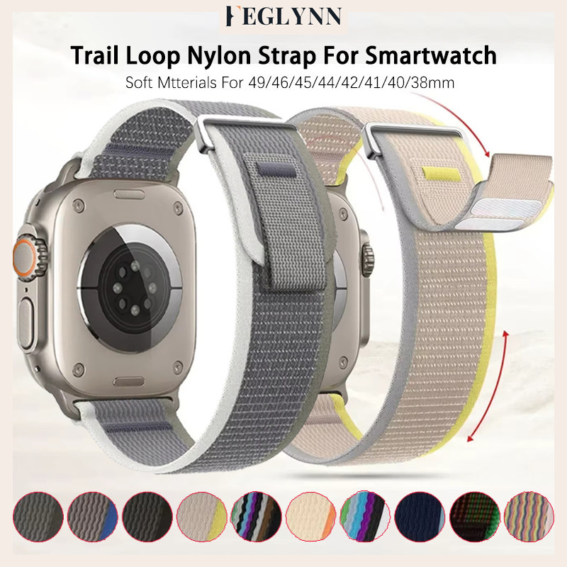 สายรัดไนลอนอ่อน Trail Loop for IWatch Ultra/SE 3 2 Smart Watch Series 11 10 9 8 7 6 49/46/45/44/42/41/40/38 มม