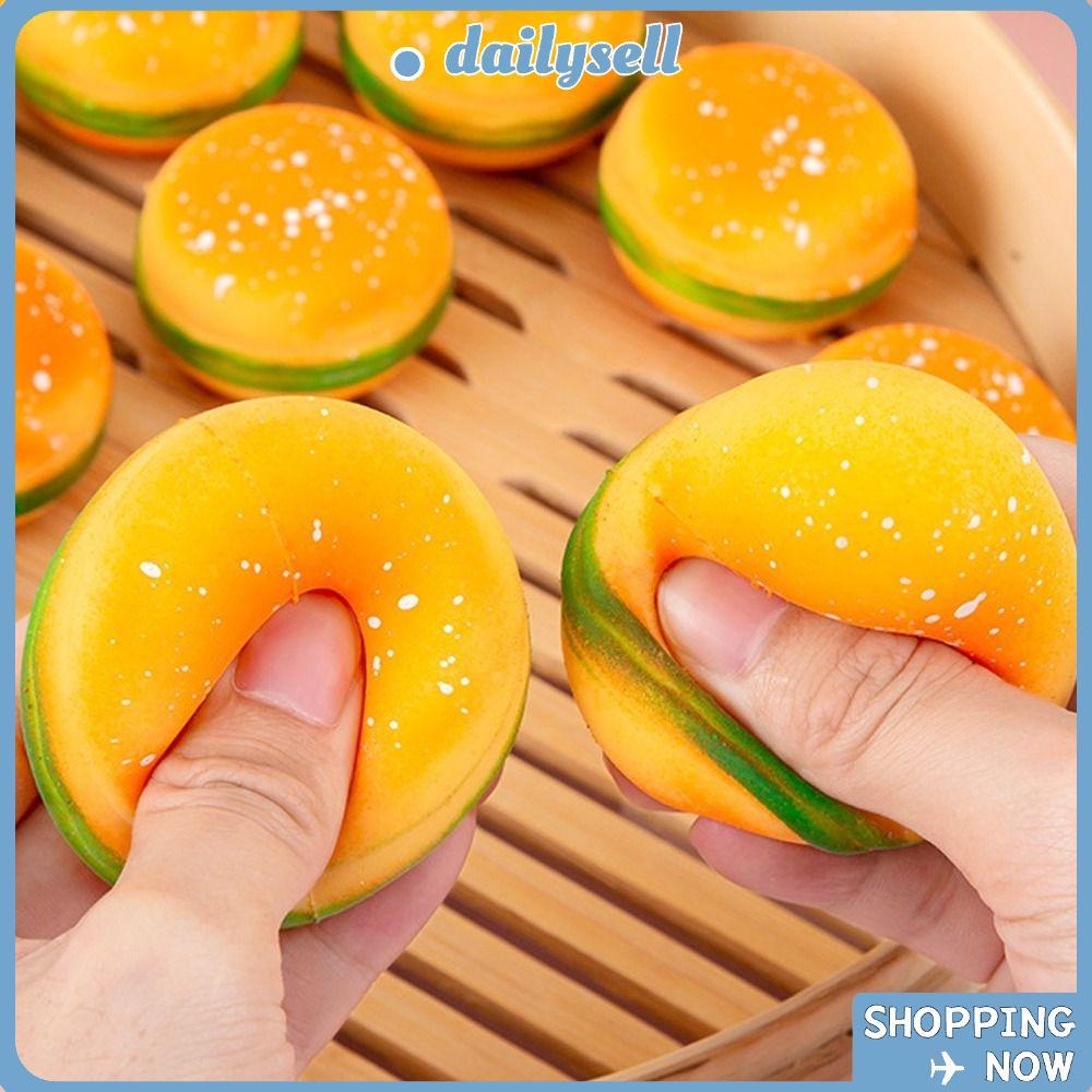 DAILY Pinch Toy, TPR Stress Relief Fidget Toy, Soft Delicious Food Slow Rebound แฮมเบอร์เกอร์จําลองเด็ก