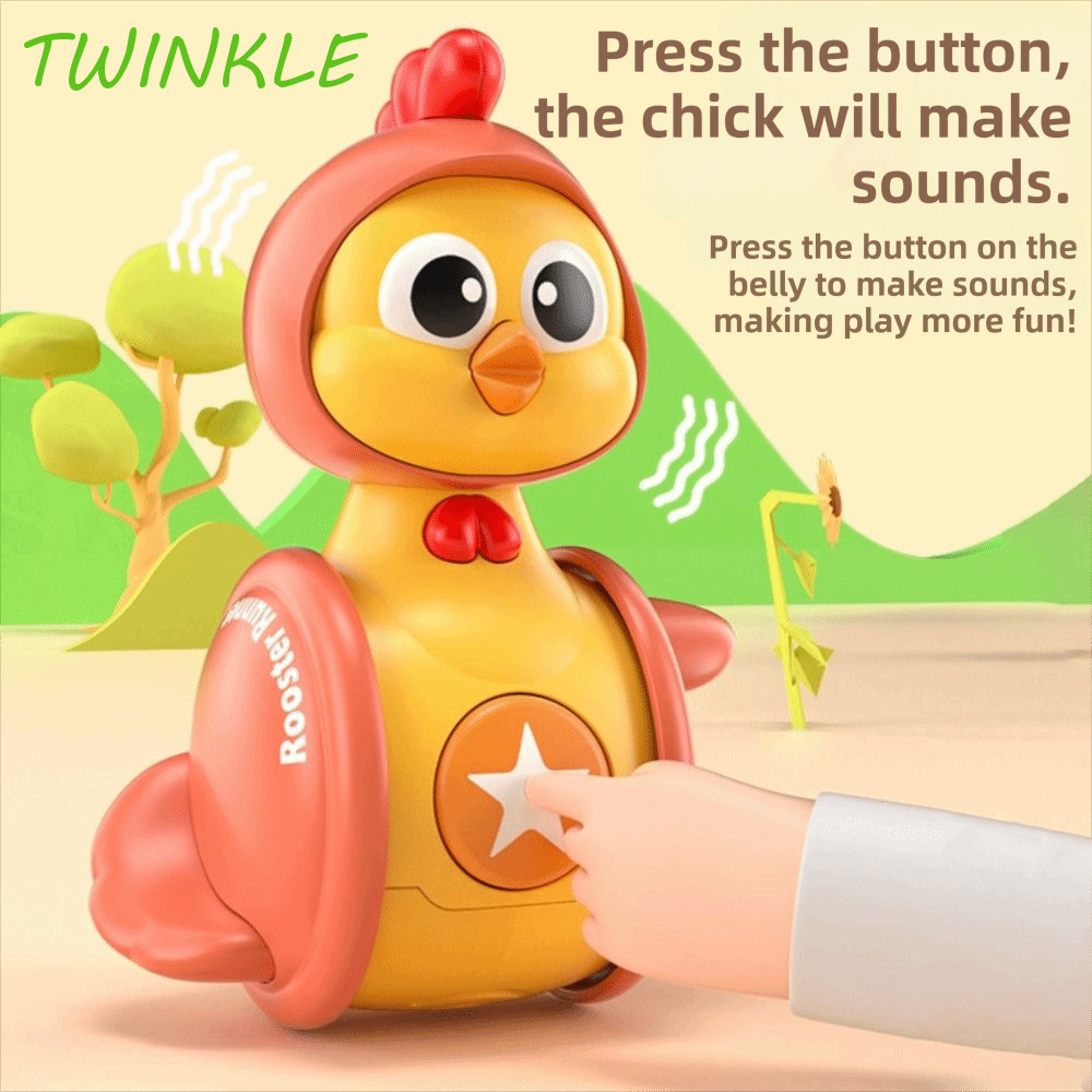 TWINKLE1 Early Education Toy, Gliding Motion Early Education Chicken Gliding Tumbler Toy, Cute Fun D