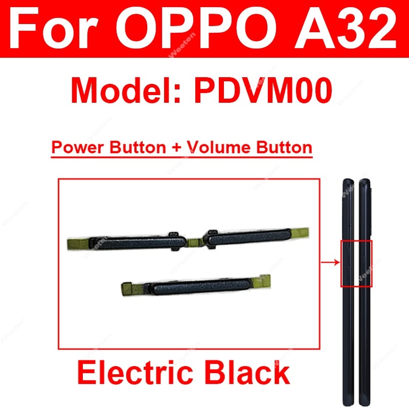ปุ่มปรับระดับเสียงไฟสําหรับ OPPO A32 A33 A35 A37 A38 2016 2020 4G ปริมาณ Key Up Down สวิทช์ด้านข้าง 