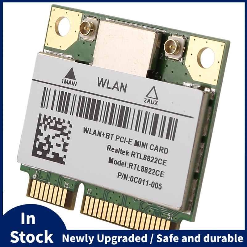 RTL8822CE 1200Mbps 2.4G/5Ghz 802.11AC เครือข่ายการ์ด Mini PCIe 5.0 รองรับแล็ปท็อป/PC 10/11
