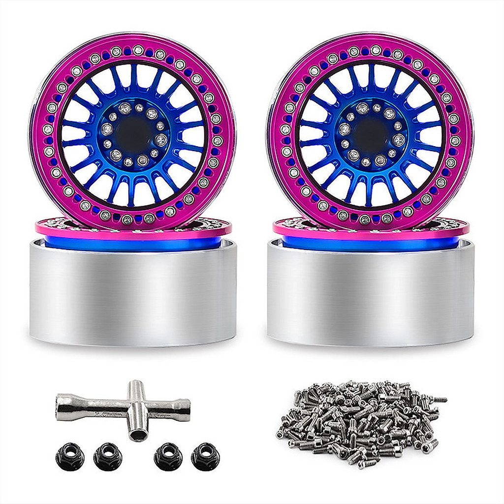 Alumimum โลหะผสม 2.2 นิ้ว Beadlock ล้อขอบสําหรับ 1/10 SCX10 90046 AXI03007 TRX4 TRX6 VS4-10 H8H Gen7
