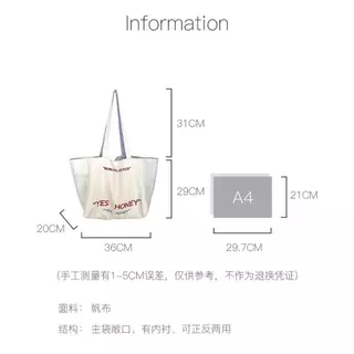 【Zenpy】 กระเป๋าสะพายข้างผ้าแคนวาส ใช้ได้ 2 ด้าน สไตล์เกาหลี, จุเยอะ สีสันสดใส, เหมาะสำหรับนักเรียนและคุณผู้หญิง, P035