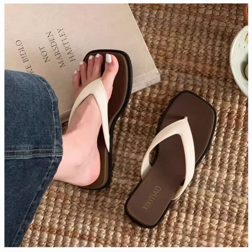 TX791 รองเท้าแตะหูหนีบผู้หญิง หนา4CM แฟชั่นมินิมอล  ใส่สบาย กันลื่น สำหรับทะเลและชีวิตประจำวัน