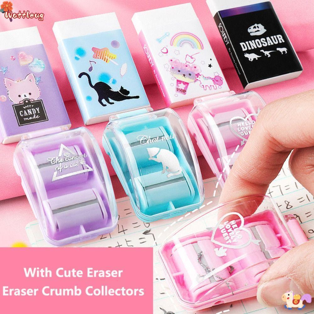 WATTLEUG ยางลบ Crumb Collectors ของขวัญนักเรียน Mini Manual เครื่องดูดฝุ่นตั้งโต๊ะคุณภาพสูง