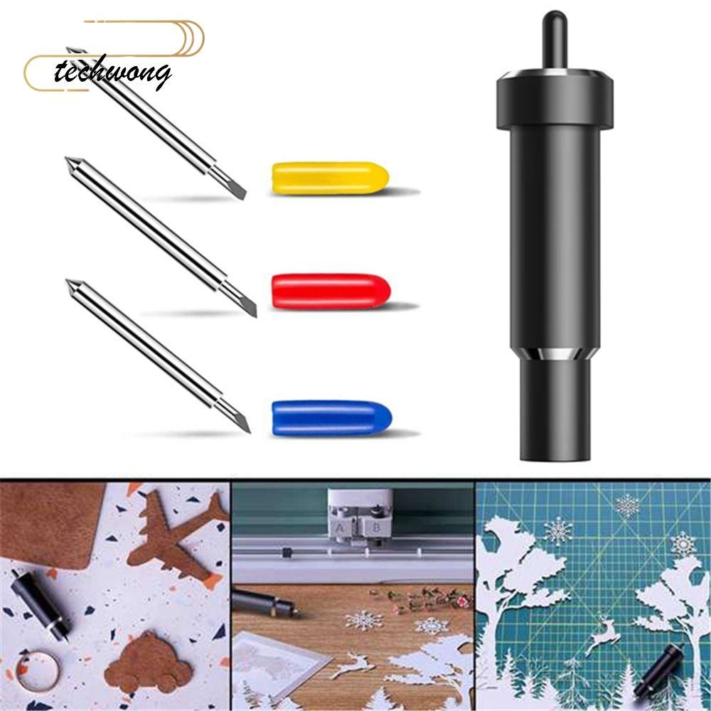 TECHWONG ใบมีดพล็อตเตอร์, โลหะเรียบใบมีดตัดลึก, 30 45 60 องศาเปลี่ยนใบมีดสําหรับ Cricut Explore 3/Ai