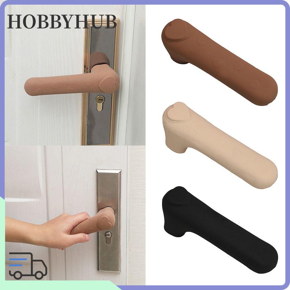 HOBBYHUB ฝาครอบมือจับประตู, ฝาครอบลูกบิดประตูซิลิโคนกันลื่น, แบบพกพา Anti-Static เงียบ Anti Collision Doorknob Sleeve Home