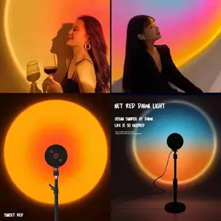 16 สี โคมไฟโปรเจคเตอร์ RGB LED ไฟโรเซ่ สีรุ้ง พระอาทิตย์ตกไฟแต่งห้องเกาหลี ไฟพระอาทิตย์ตก sunset