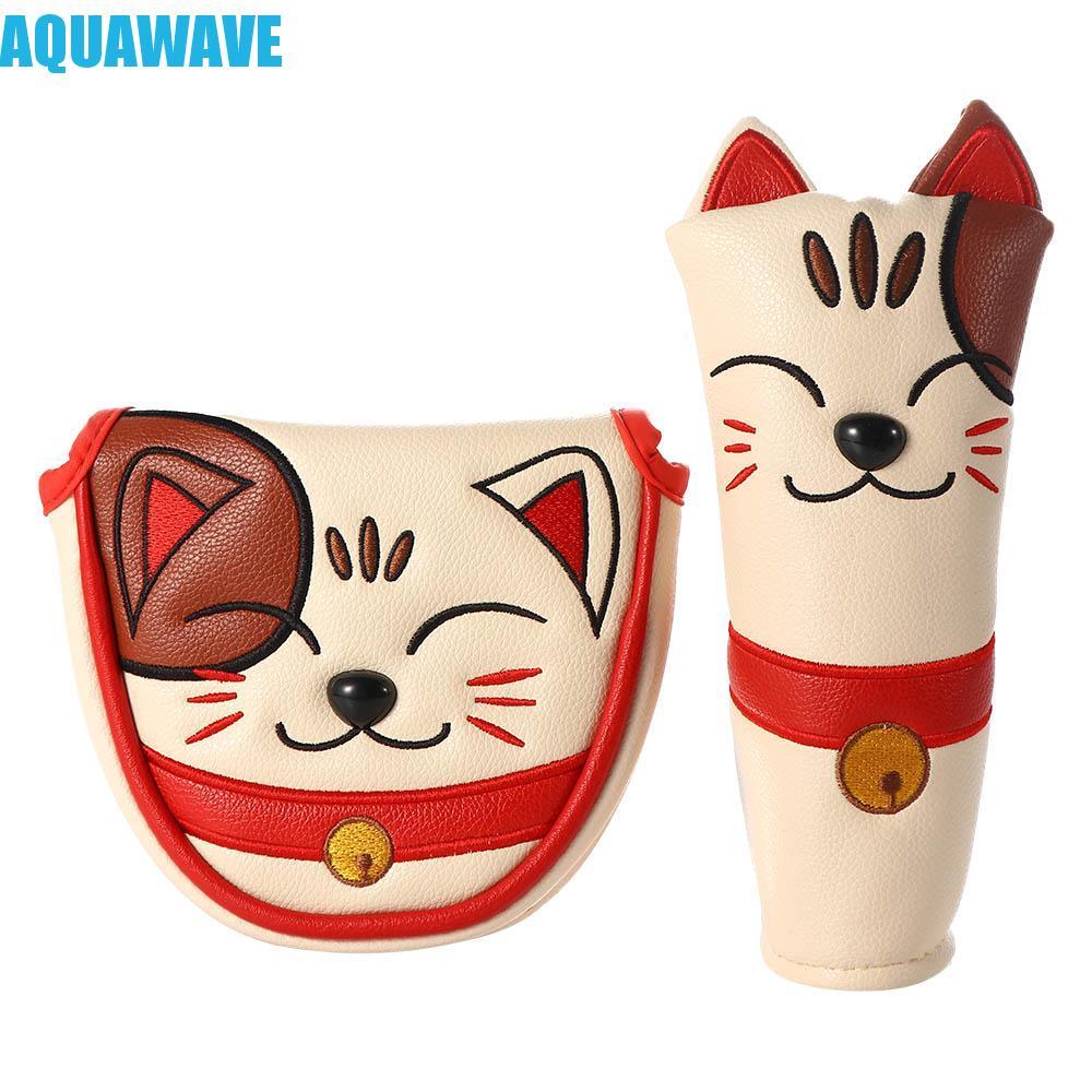 AQUAWAVE Golf Club Headcover ออกแบบน่ารักเหมือนแมวนำโชค ทำจากPU Leather สำหรับปกป้องไม้ไฮบริดของคุณ