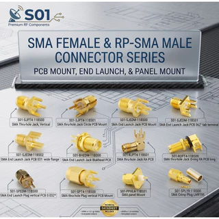 (3ชิ้น) SMA Female RP-SMA Male PCB Mount RF Connector Plug