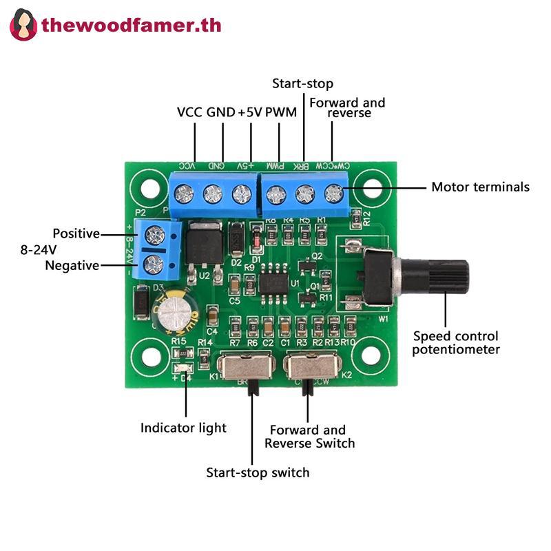 Well DC 8V-24V Brushless มอเตอร์ไดร์เวอร์บอร์ด PWM พัดลมควบคุมความเร็ว 18KHz TH
