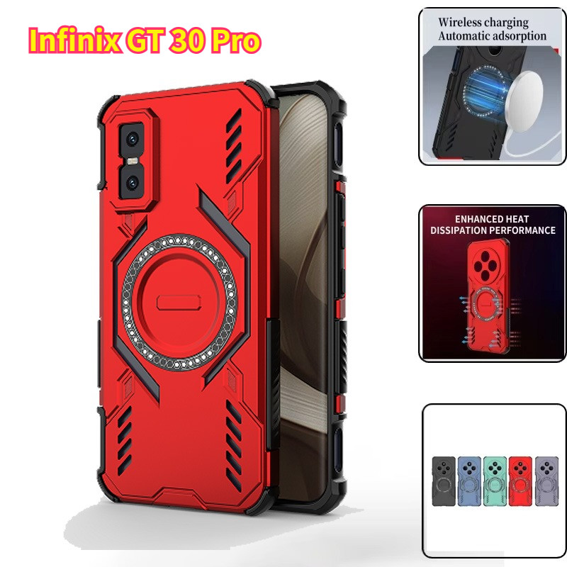 Infinix GT 30 Pro 5G 2026 เคสโทรศัพท์แม่เหล็กปลอกไร้สายสําหรับ GT30Pro 30Pro เกราะกันกระแทกฝาครอบป้อ