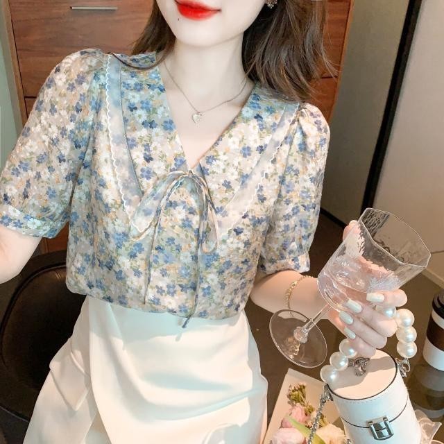 【ks0632.th】 Floral Doll Tie Laced-UpAll-Match 【0416EsMYW5Q6n】