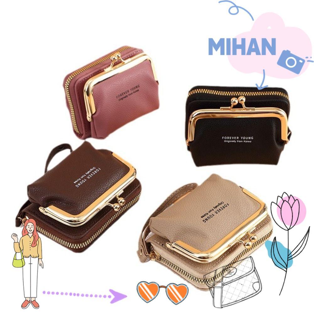 MIHAN Slim กระเป๋าสตางค์ขนาดเล็กสำหรับผู้หญิง ทำจากPUหนัง กันน้ำ พร้อมซิปกันน้ำและสามารถเก็บหลายใบได้