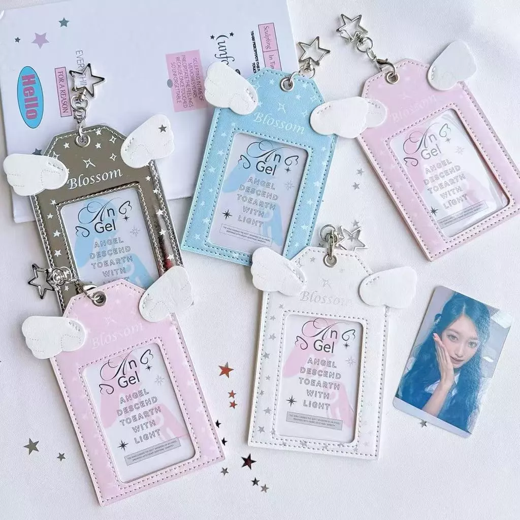 เฟรมการ์ดปีกนางฟ้า Angel Wings Card Holder พวงกุญแจโฟโต้การ์ด PU ใส่การ์ด ใส่บัตร