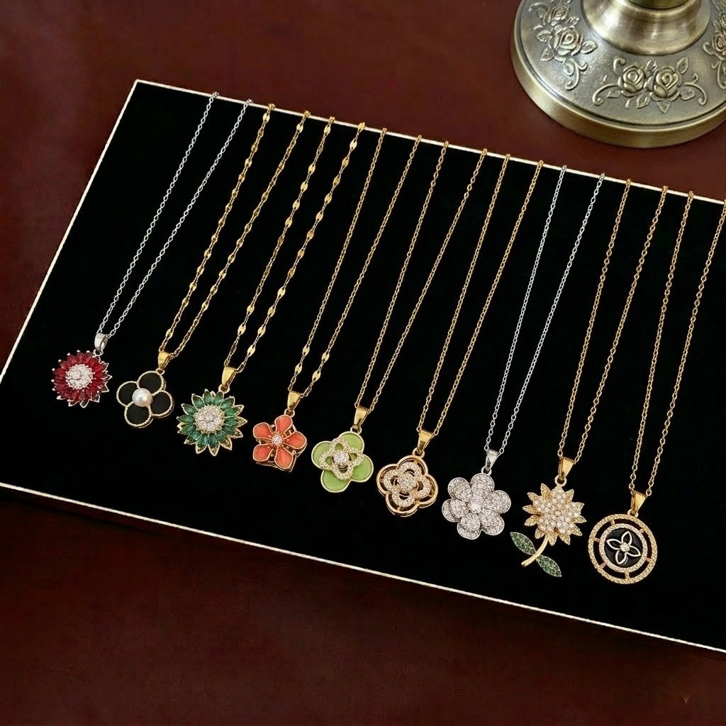 เวอร์ชั่นเกาหลีขนาดเล็กอเนกประสงค์สร้อยคอ 18k Gold Design 18k Gold Rotatable20260417