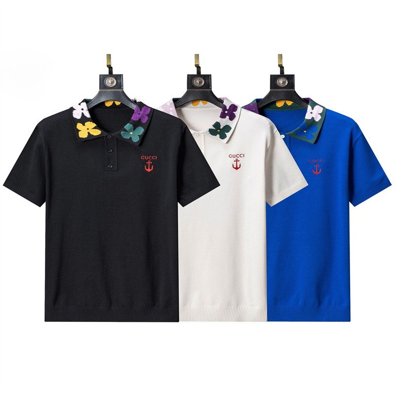 เสื้อยืดแขนสั้นคอดาเนียบ Jacquard อินเทรนด์และสวมใส่สบาย UTY57U
