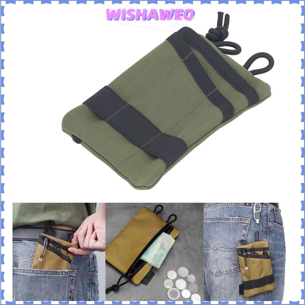 WISHAWEO 2 ชิ้น EDC กระเป๋าเก็บของ, ผ้ามัลติฟังก์ชั่น EDC Organizer, กระเป๋าเครื่องมือแบบพกพาที่ทนทา