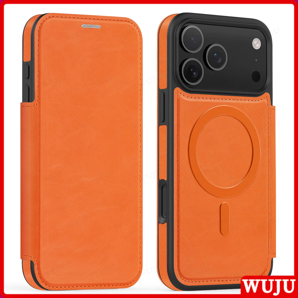 วูจู กระเป๋าสตางค์หนังพลิกเคสแม่เหล็กเข้ากันได้สําหรับ ไอโฟน 17 16 15 14 13 12 11 มือโปร สูงสุด พร้อมช่องเก็บของหลายการ์ด, บาง, ป้องกันการหล่นและทนต่อกา