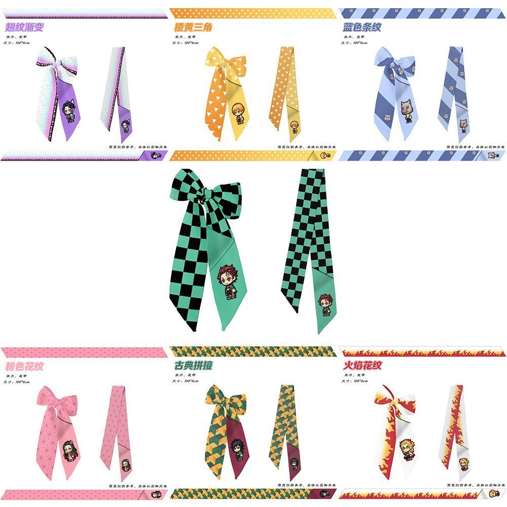 Accessories Demon Slayer Streamer: ผ้าพันคอผ้าไหมและแถบคาดศีรษะสำหรับ cosplay Nezuko และ Tanjiro