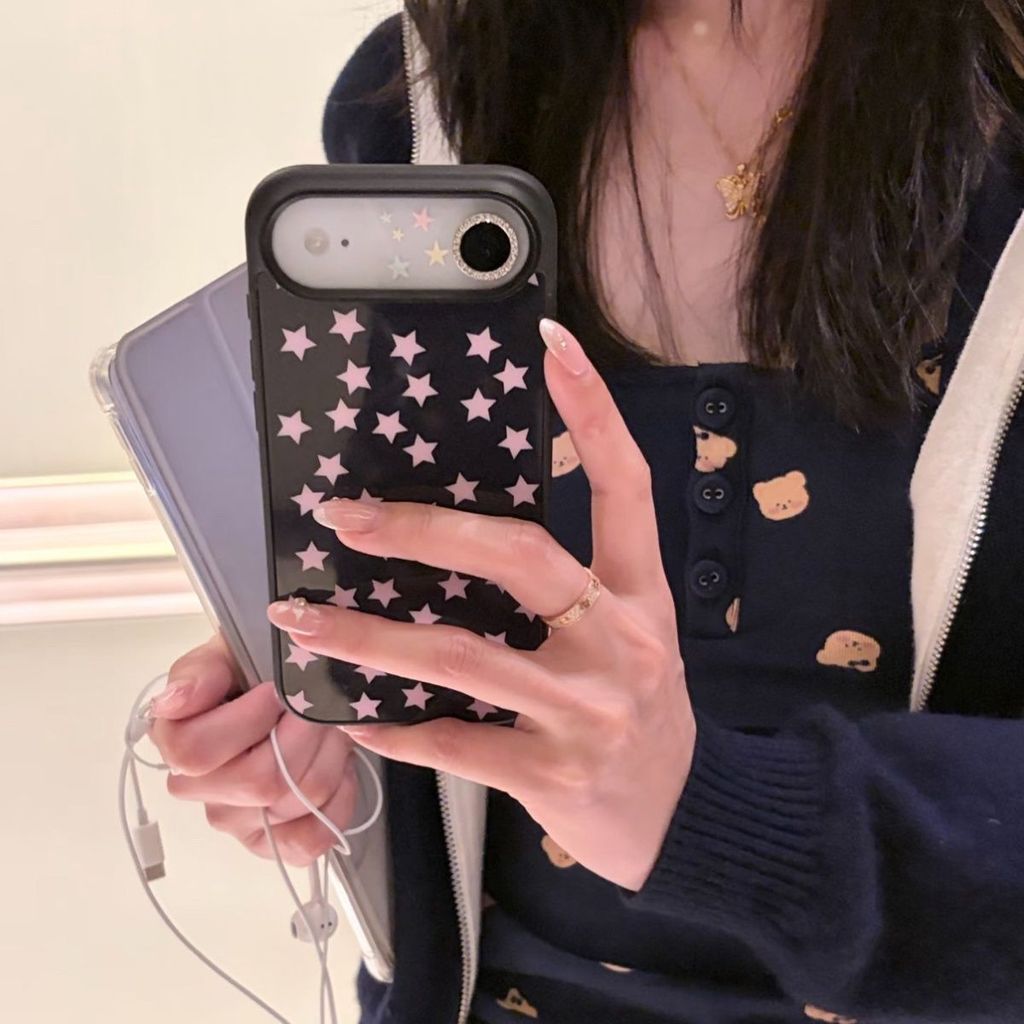 Pink Star เหมาะสําหรับ Apple 1716/15/14/13pro เคสโทรศัพท์ 12/11/xr Soft Case 8plus/xs Jane เคสโทรศัพท์