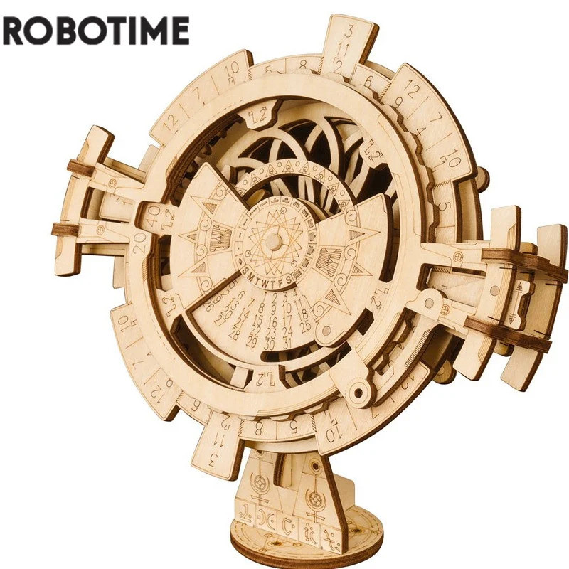 Robotime Creative DIY Perpetual Calendar ไม้ประกอบของเล่นเด็กผู้ใหญ่ของขวัญส่งบน Behalf LK201