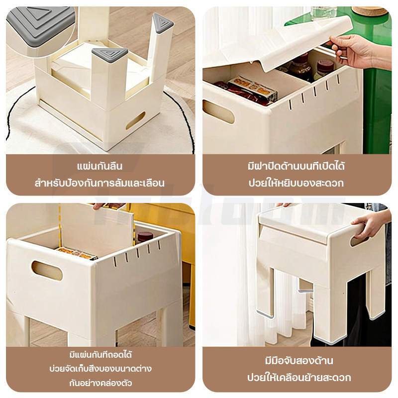 พร้อมส่ง✨สตูลเก็บของ เก้าอี้ตัวเล็ก อเนกประสงค์ โต๊ะข้างโซฟา โต๊ะข้างเตียง ม้านั่งใส่รองเท้า กล่องเก็บของ หนักได้200KG d - รูปที่ 3