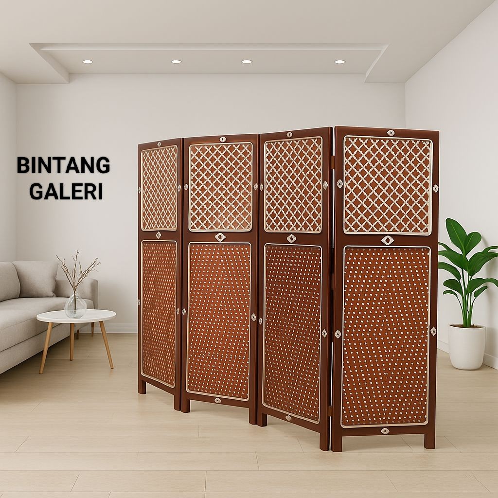 ZARGO หวายสังเคราะห์ฉากกั้นห้อง Minimalist Room Divider Partition