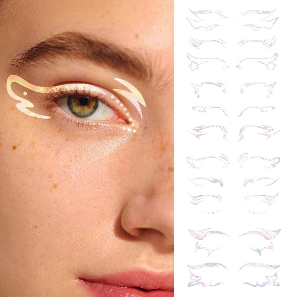 ZAII และ Eye Makeup Tattoo สติกเกอร์สติกเกอร์กันน้ํา Eye Face แต่งหน้า 3d Tattoo J3v1 ZAII