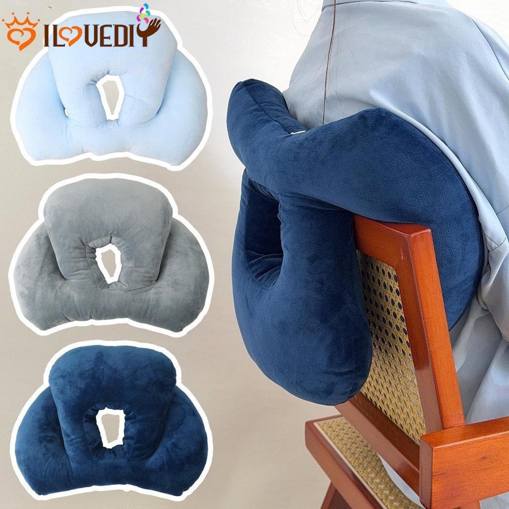 [HGB]หมอนโต๊ะทํางานสําหรับงีบหลับ | เบาะรองนั่งพยุงศีรษะและคอตามหลักสรีระศาสตร์, วัสดุผ้าฝ้ายนุ่ม, อ