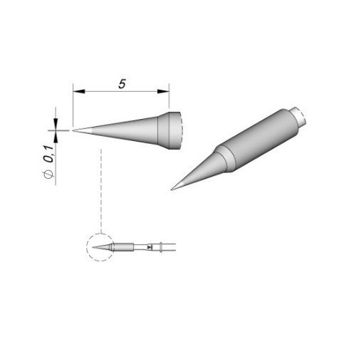 ซี115101  ปลายหัวแร้ง JBC 0 มม., 1 สเปน C115-101 Conical WWDF