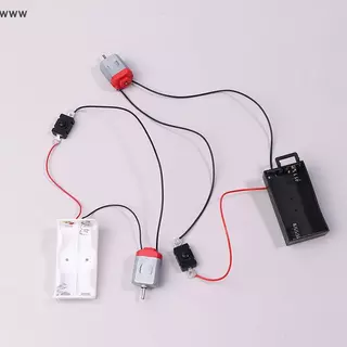 Cod ชุดมอเตอร์130สีขาวพร้อมกล่องเก็บแบตเตอรี่2xAA 16500 rpm, ชุดโมเดลมอเตอร์ไฟฟ้าขนาดเล็ก DIY