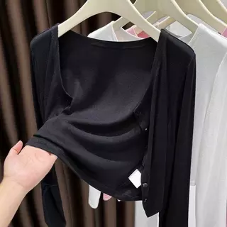 ส่งไวจากไทย เสื้อคาร์ดิแกนแจ็คเก็ตบางเสื้อผ้าป้องกันแสงแดดผ้าคลุมไหล่ผู้หญิง สไตล์ใหม่🍒Lalita