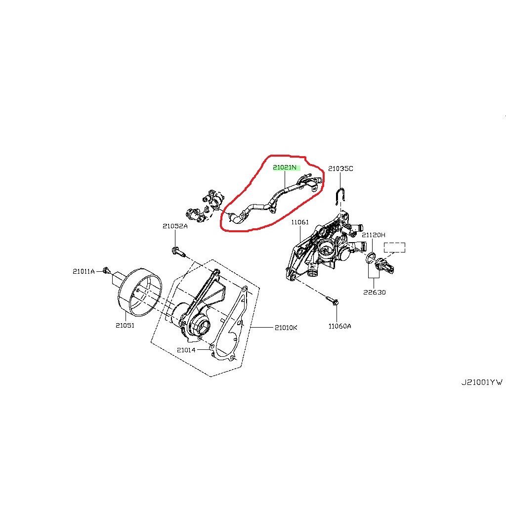 ท่อยางข้างเครื่อง NISSAN ALMERA N18 1.0 Turbo 2019- MICRA K14 1.0 2019- HR10 HR10DDT 1.0