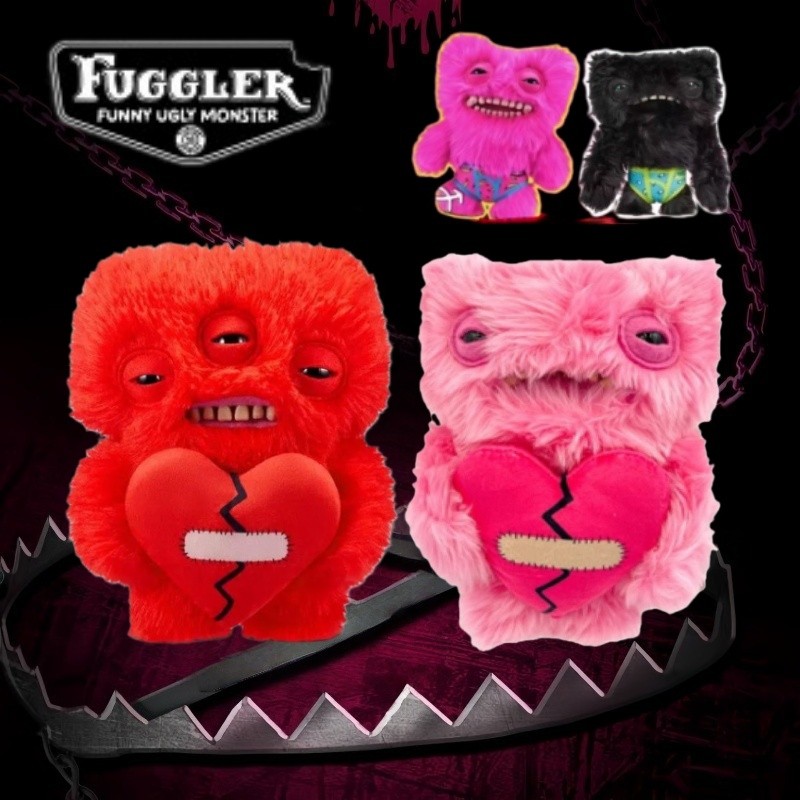 Fuggler ตุ๊กตาสัตว์ประหลาดฟันใหญ่ มอนสเตอร์หัวใจ สีหน้าตลกๆ ของเล่นตุ๊กตา ของขวัญวันวาเลนไทน์ 25CM ราคา ถูกที่สุด ดีลบีเคเค