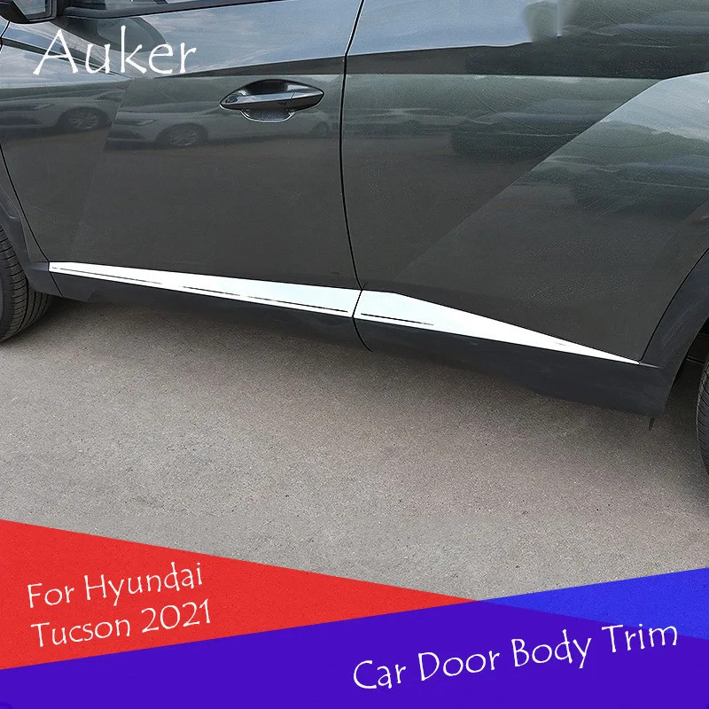 Stainless steel door body side protector trim cover strips decoration garnish car styling For Hyunda