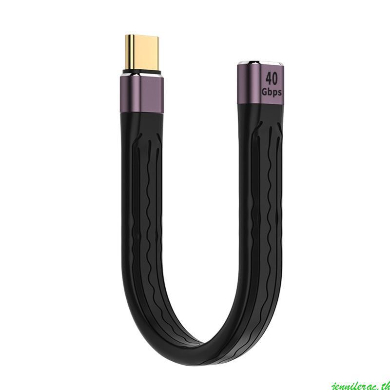 Jenniferac 40Gbps Data Sync สายเคเบิลสั้น Type C ถึง Type C สําหรับแล็ปท็อปโทรศัพท์มือถือ