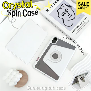 เคสฝาพับอัปเกรดใหม่ หมุนได้ 360° สำหรับ Samsung Tab A9 A11+ S9 S9FE S9FE+ S10 FE S6 S10 Lite มีแถบสแกน