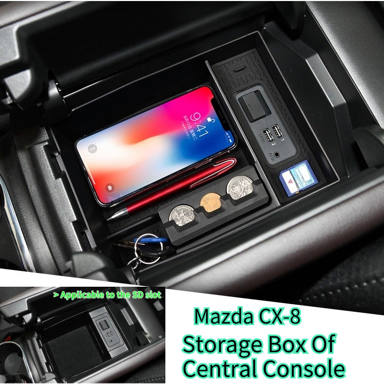 CX8 Mazda CX-8 2018-2022 ตําแหน่งแขนกล่องเก็บคอนโซลกลางในรถยนต์อุปกรณ์เสริมกรณีออแกไนเซอร์