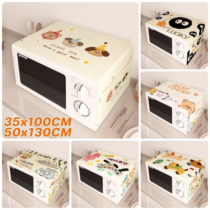 COD ผ้าคลุมไมโครเวฟ 35*100CM รูปการ์ตูน กันฝุ่น ป้องกันน้ำมัน ใช้ได้ก้กเครื่องซักผ้าและตู้เย็น - รูปที่ 7