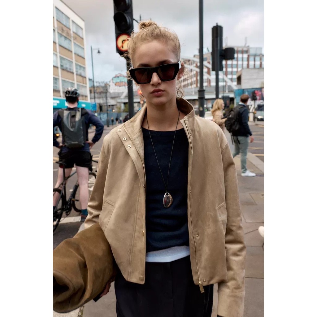 2025 ฤดูใบไม้ร่วงผลิตภัณฑ์ใหม่เสื้อโค้ทแจ็คเก็ตซิปคอปกยืนขึ้นของผู้หญิง 3046278 704