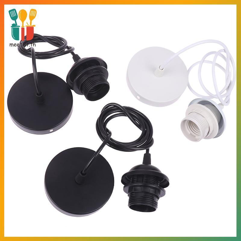 MEET Retro E27 โคมไฟ 1 M/1.5 M ลวดโคมไฟเพดานผู้ถือซ็อกเก็ตโคมไฟฐานสําหรับจี้ไฟ TH