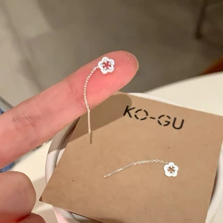 สร้อยคอมินิประณีตแบบเกาหลี ลายดอกไม้เงิน ระดับไฮเอนด์ เหมาะสำหรับของขวัญและสวมใส่แฟชั่น