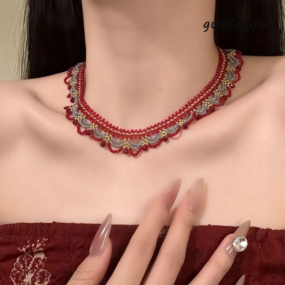 GUADALUPE1 สร้อยคอลูกปัด, Tang Ming Song Dynasty Hanfu อุปกรณ์เสริม Horse Face กระโปรงสร้อยคอ, อินเท