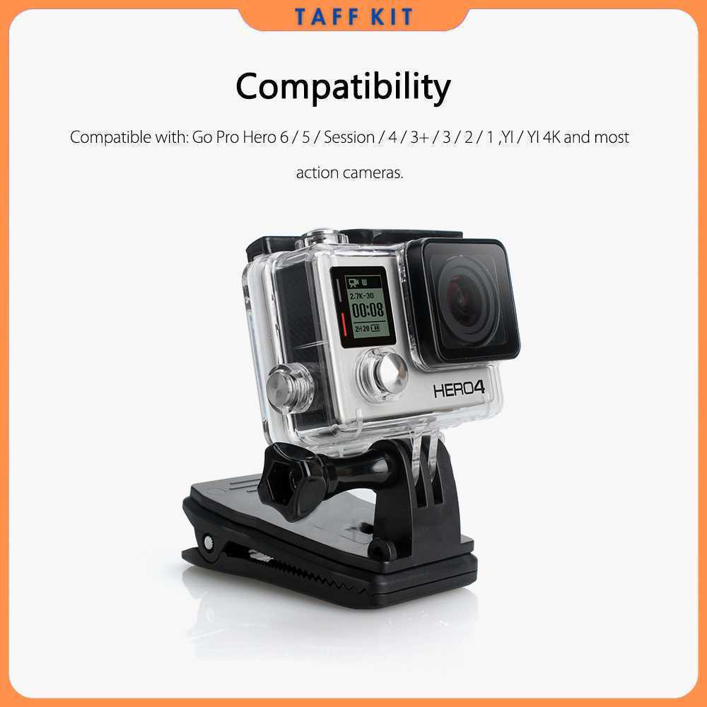 Vamson 360 Rotary Clamp Mount Clip สําหรับ GoPro Xiaomi Yi - VP512A